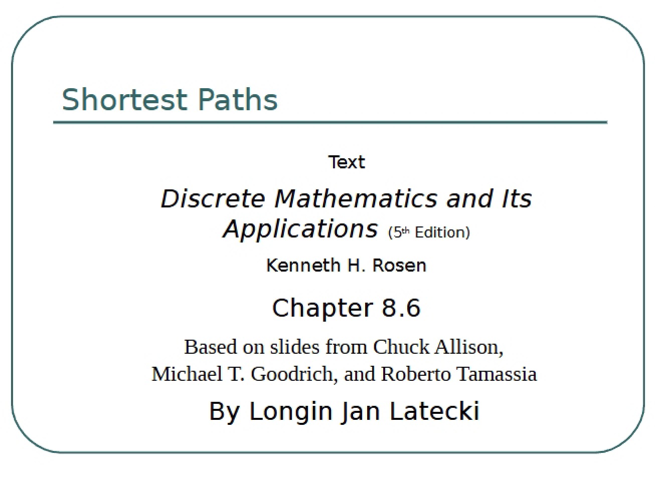 Discrete Mathematics Applications and Theory