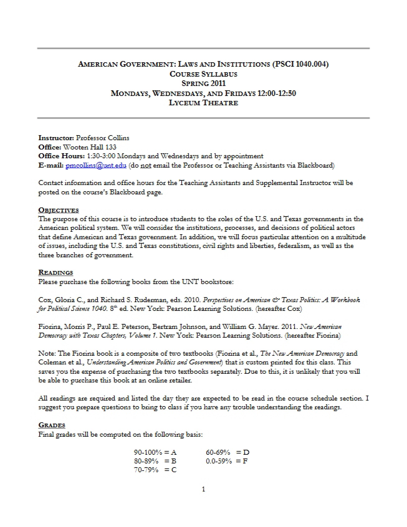 Syllabus Section 004