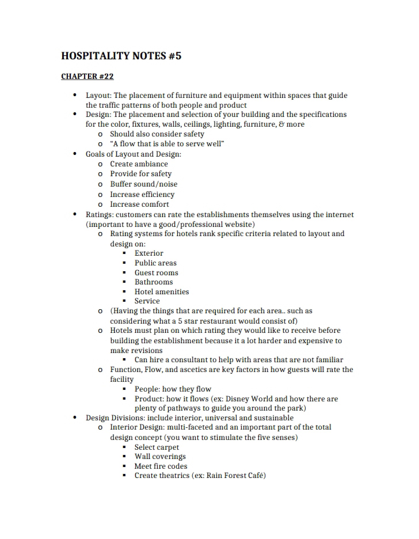HOSPITALITY SUMMARY RECORDS #5