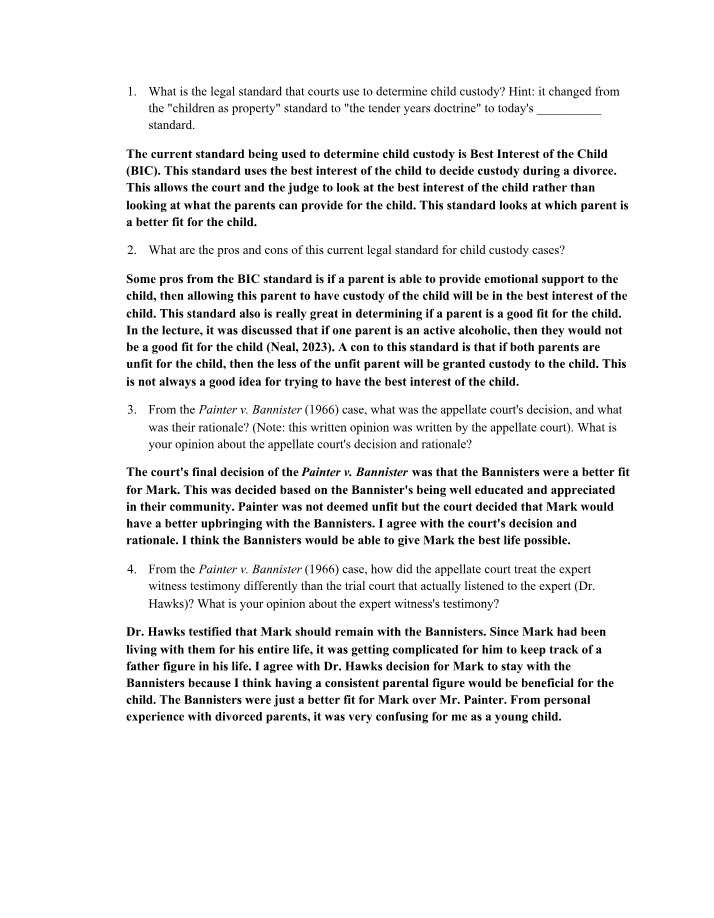Best Interest of the Child Standard in Child Custody Determinations