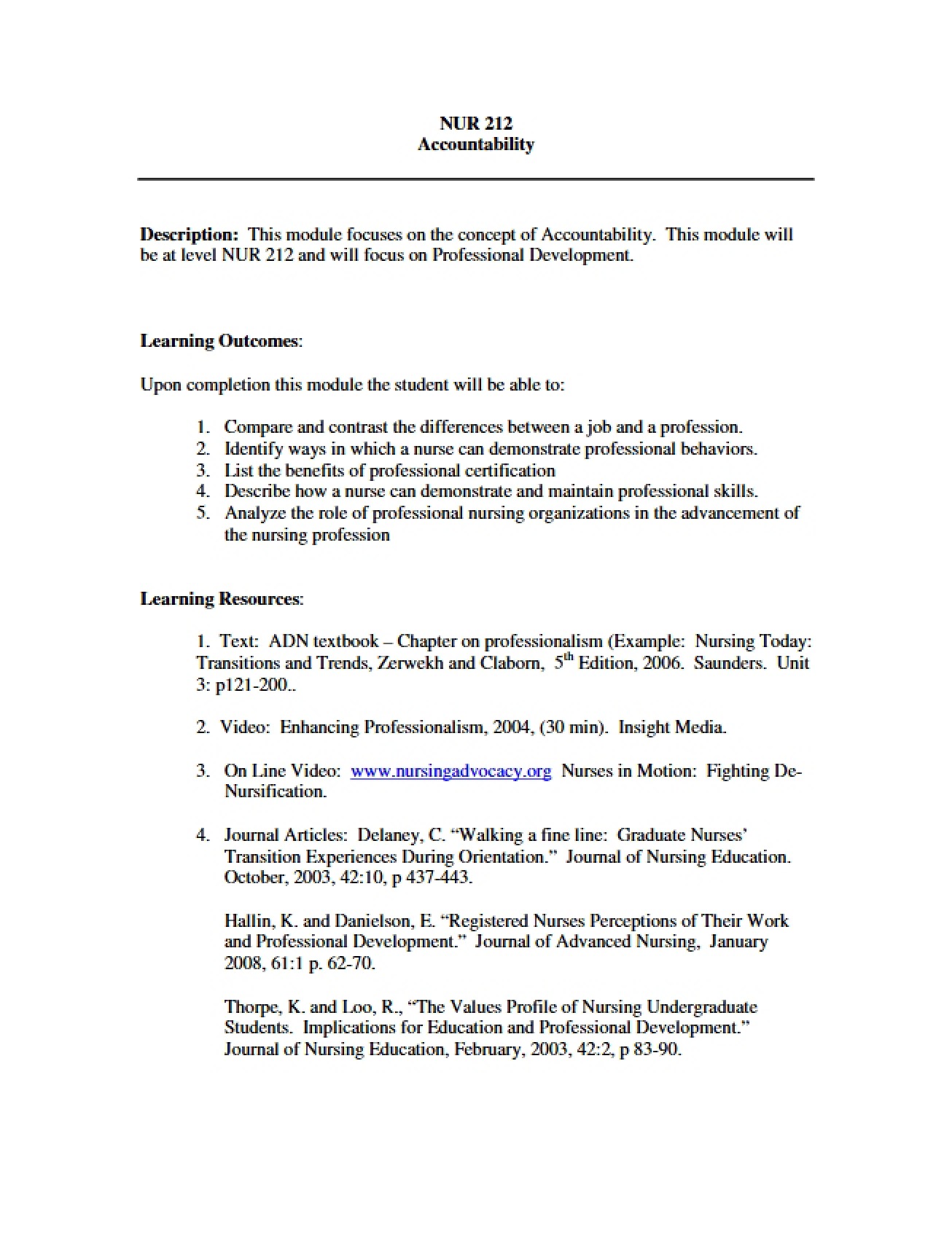 Module on Accountability