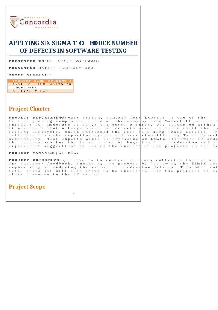 Reducing Software Testing Defects - A Six Sigma Case Study