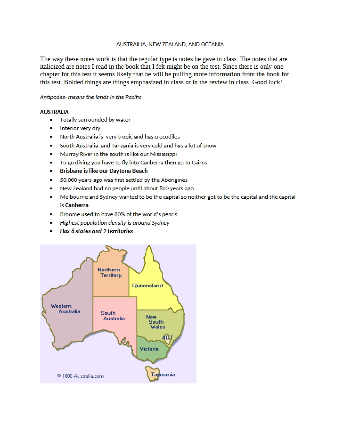 Oceania Regional Study Australia and New Zealand