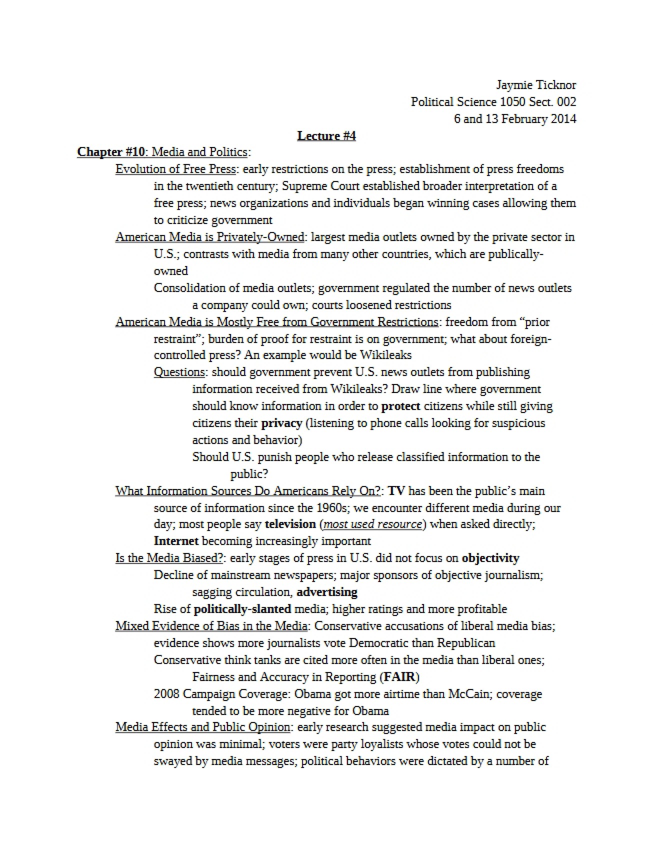 Political Science Lecture Four