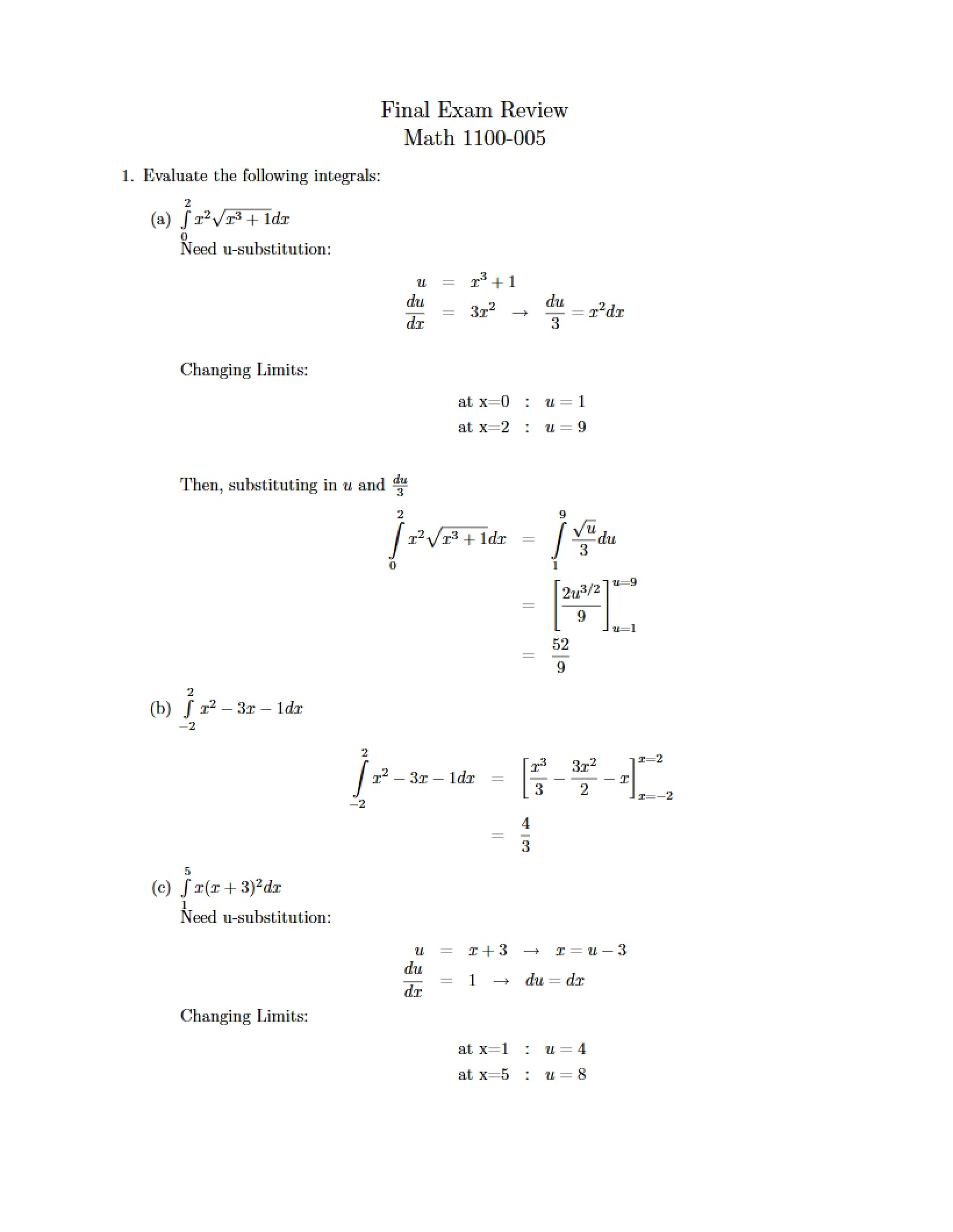 Exam Review Material