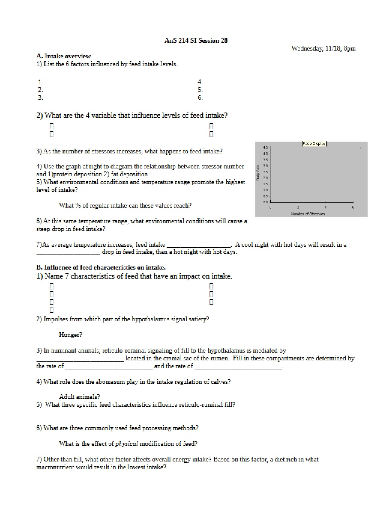 General Practice Test for the Domestic Animal Physiology Course