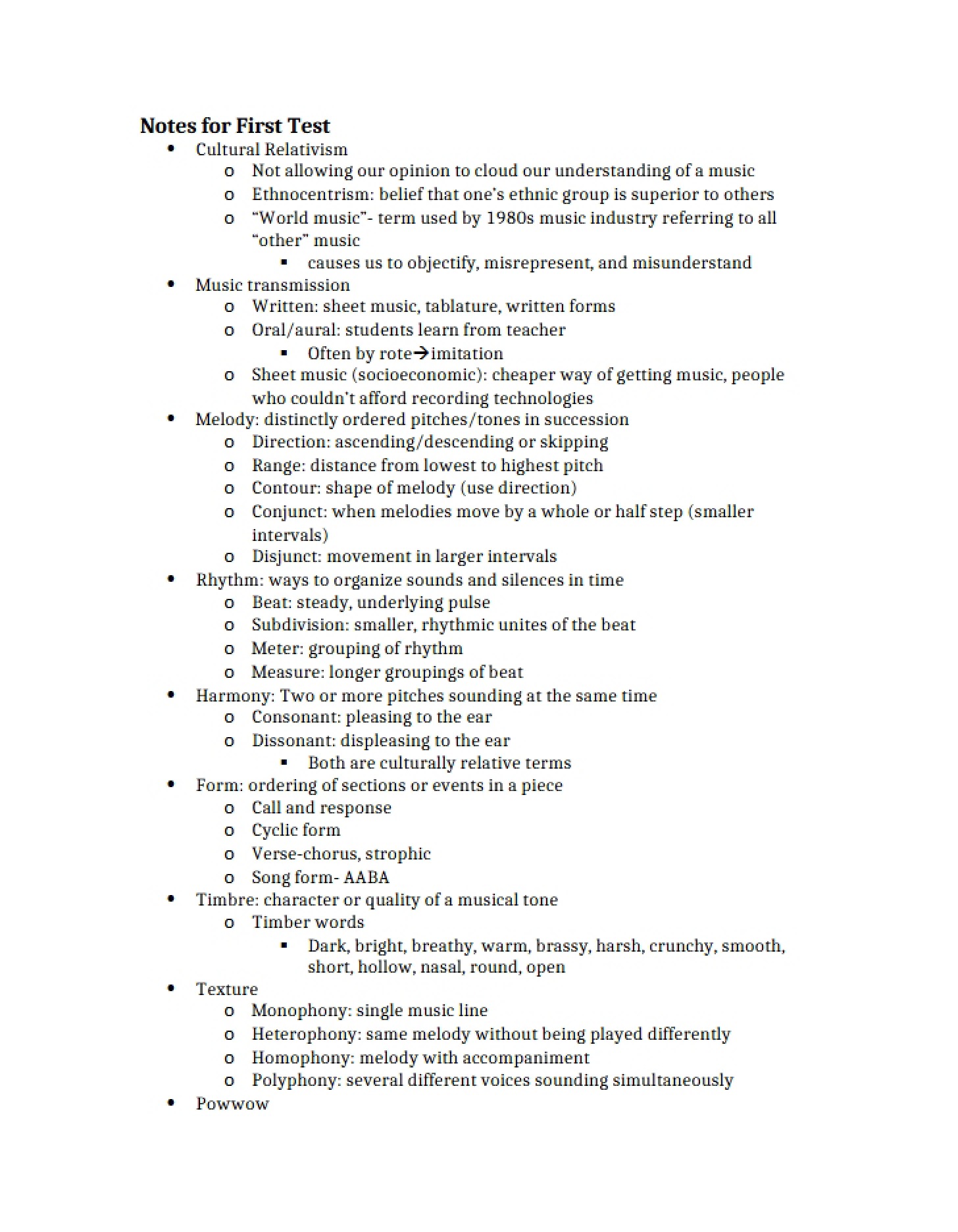 Test 1 Notes