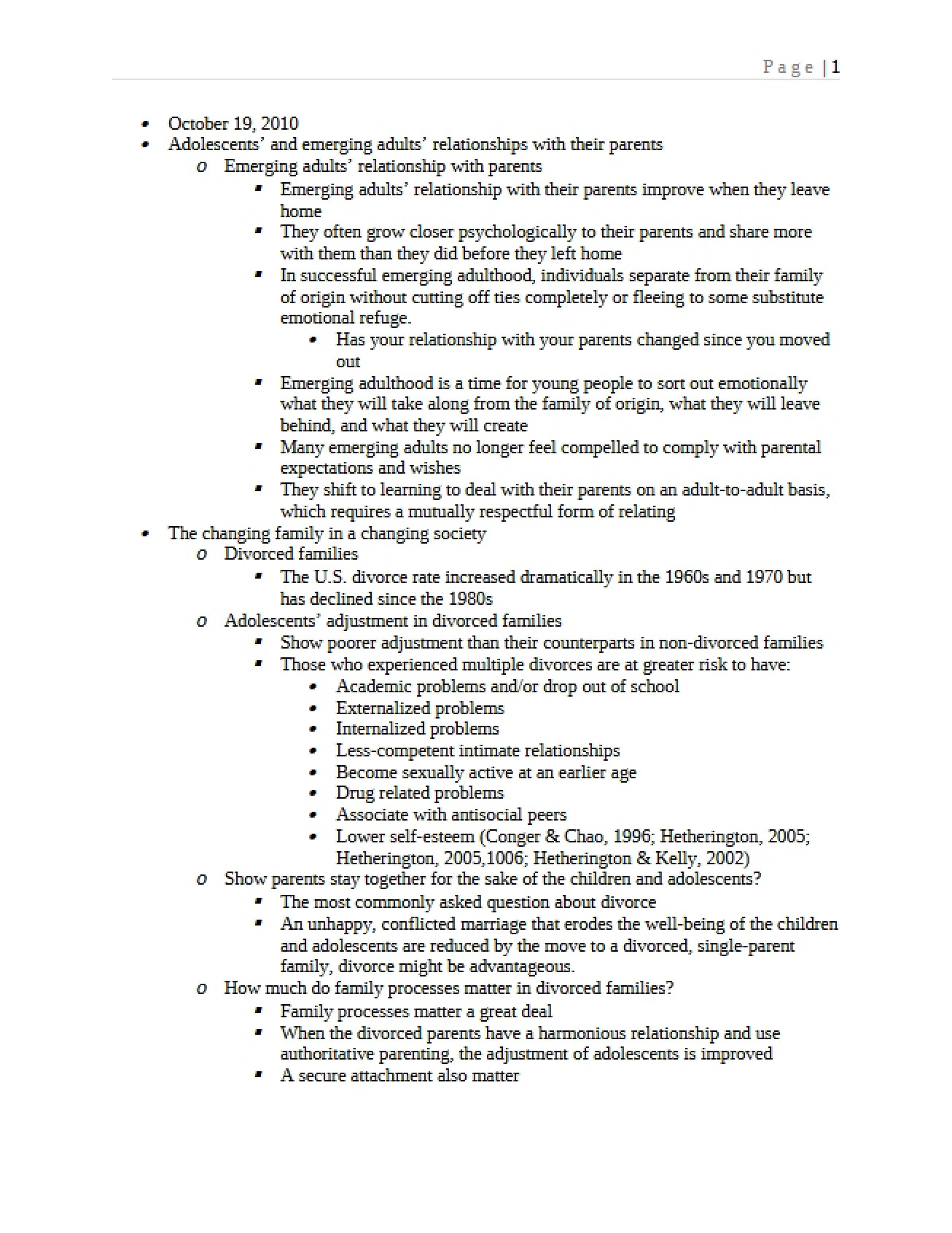 Adolescent Psychology Class Notes