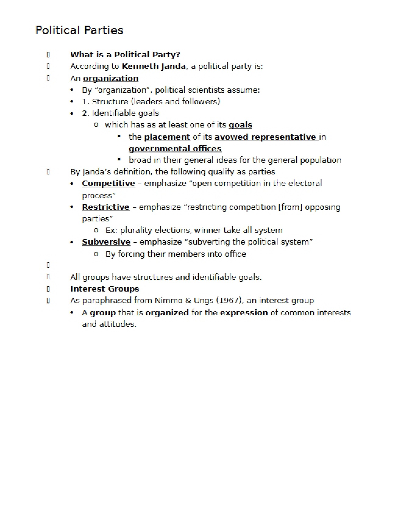 Introduction to Political Parties