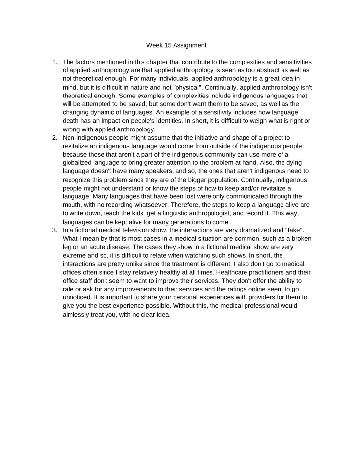 Complexities and Sensitivities in Applied Anthropology