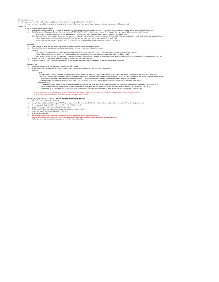 Project M1 Instructions