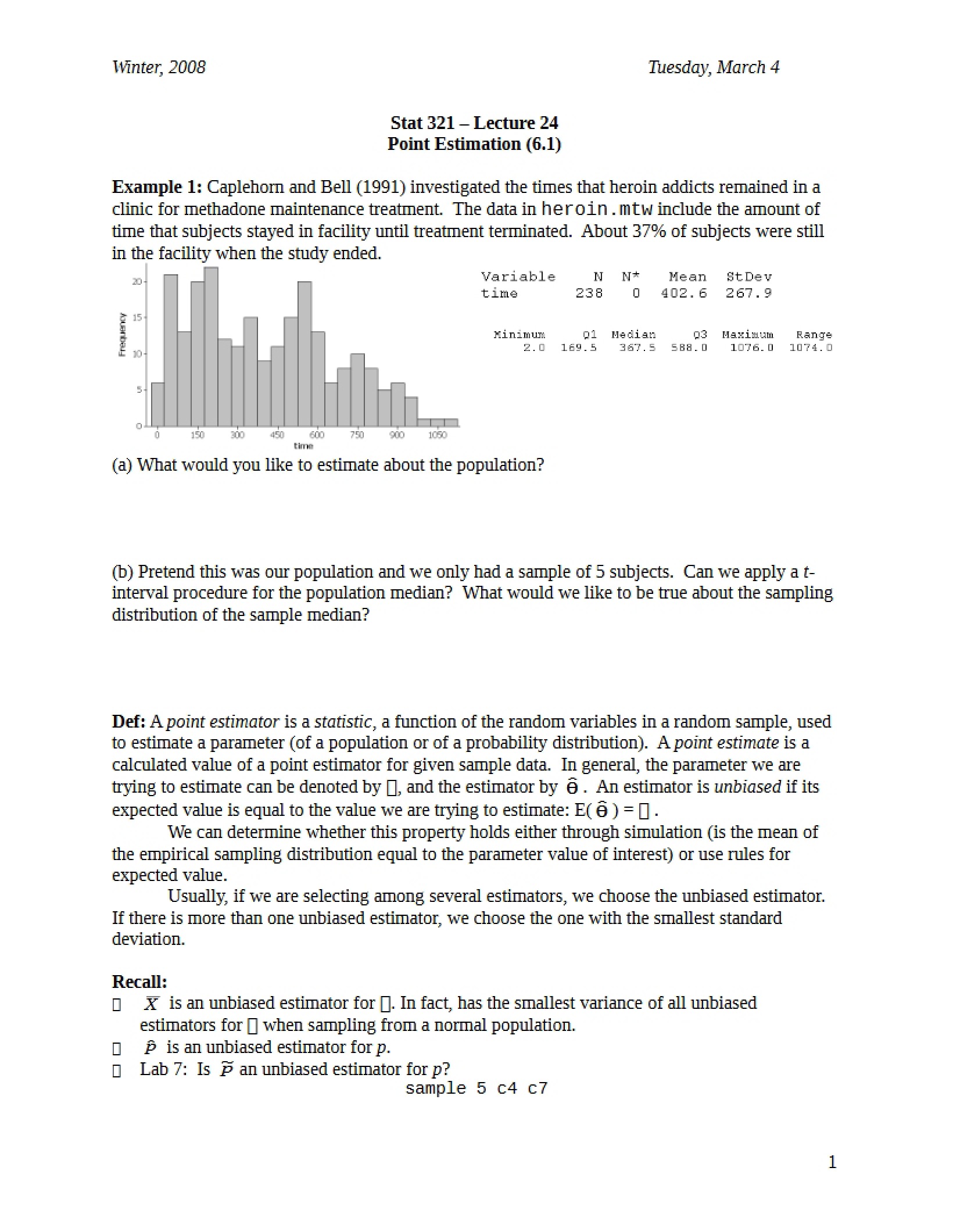 Statistics Lecture 24
