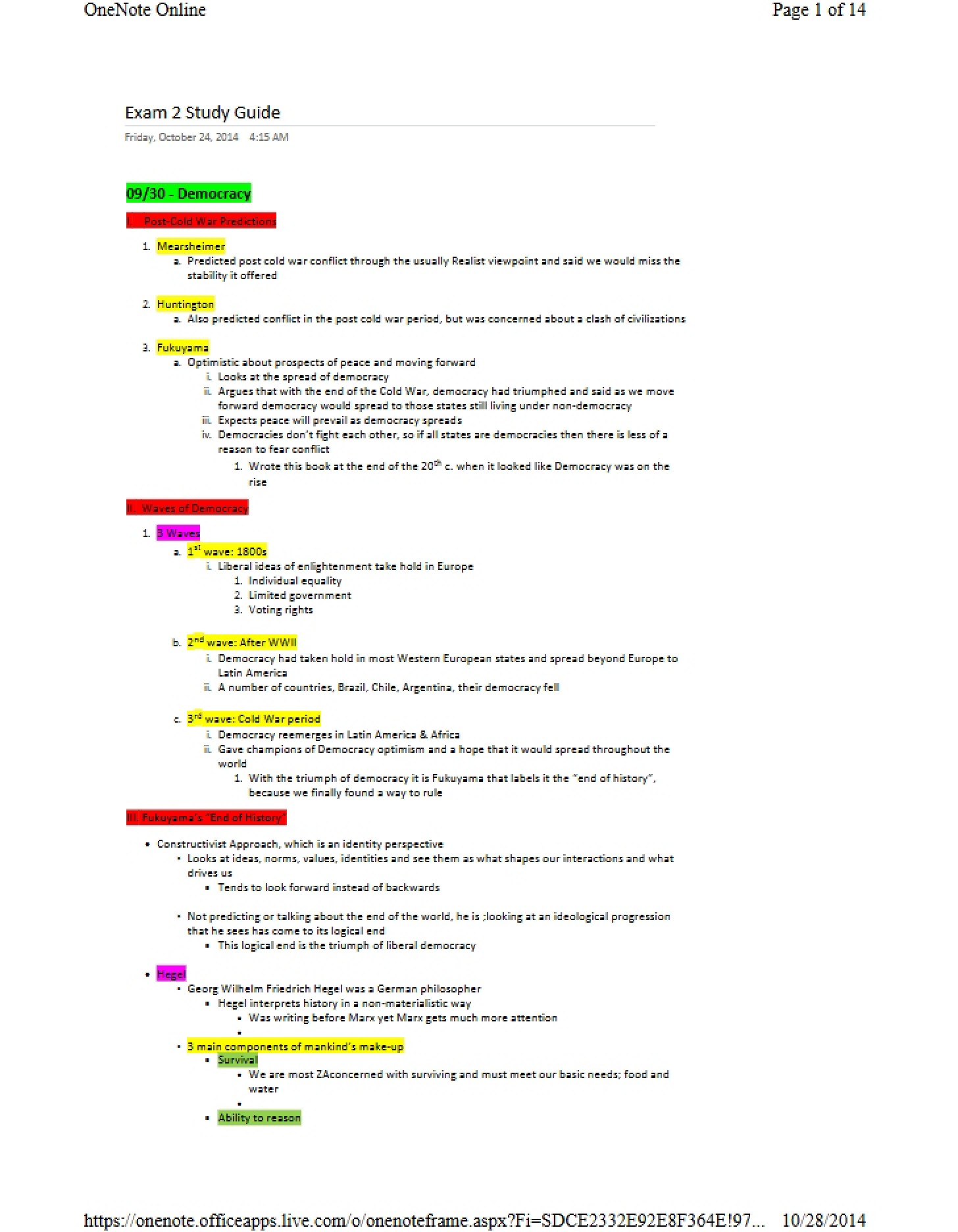 Study Guide for Exam Two