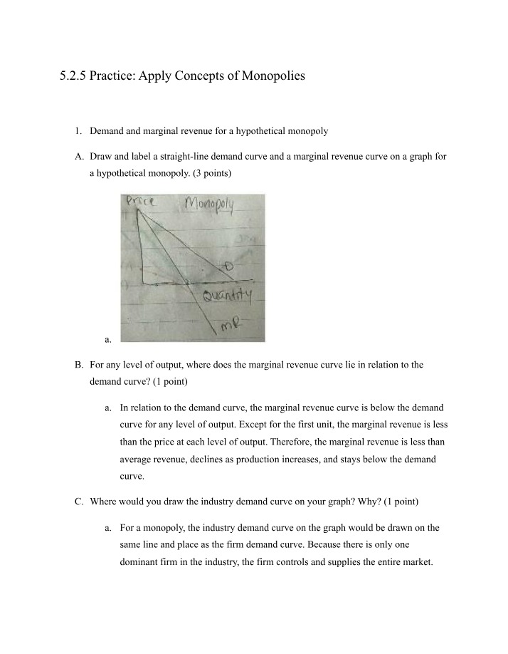 Monopolies - Practice Problems