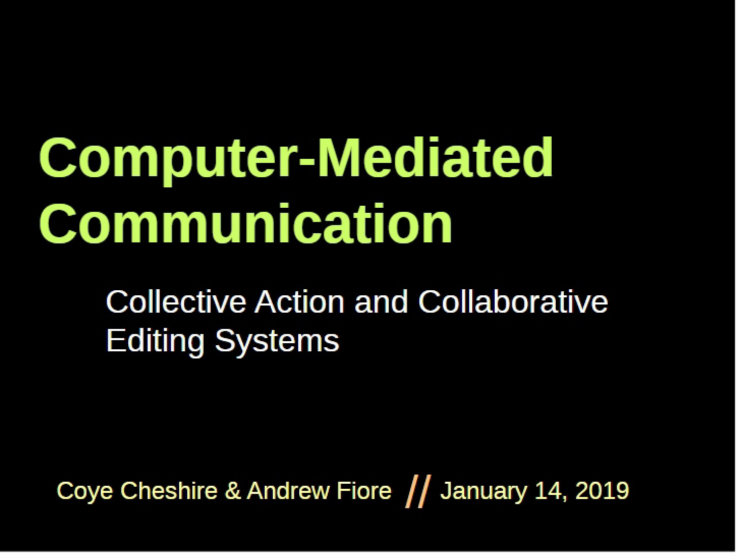 CMC (Computer-Mediated Communication)