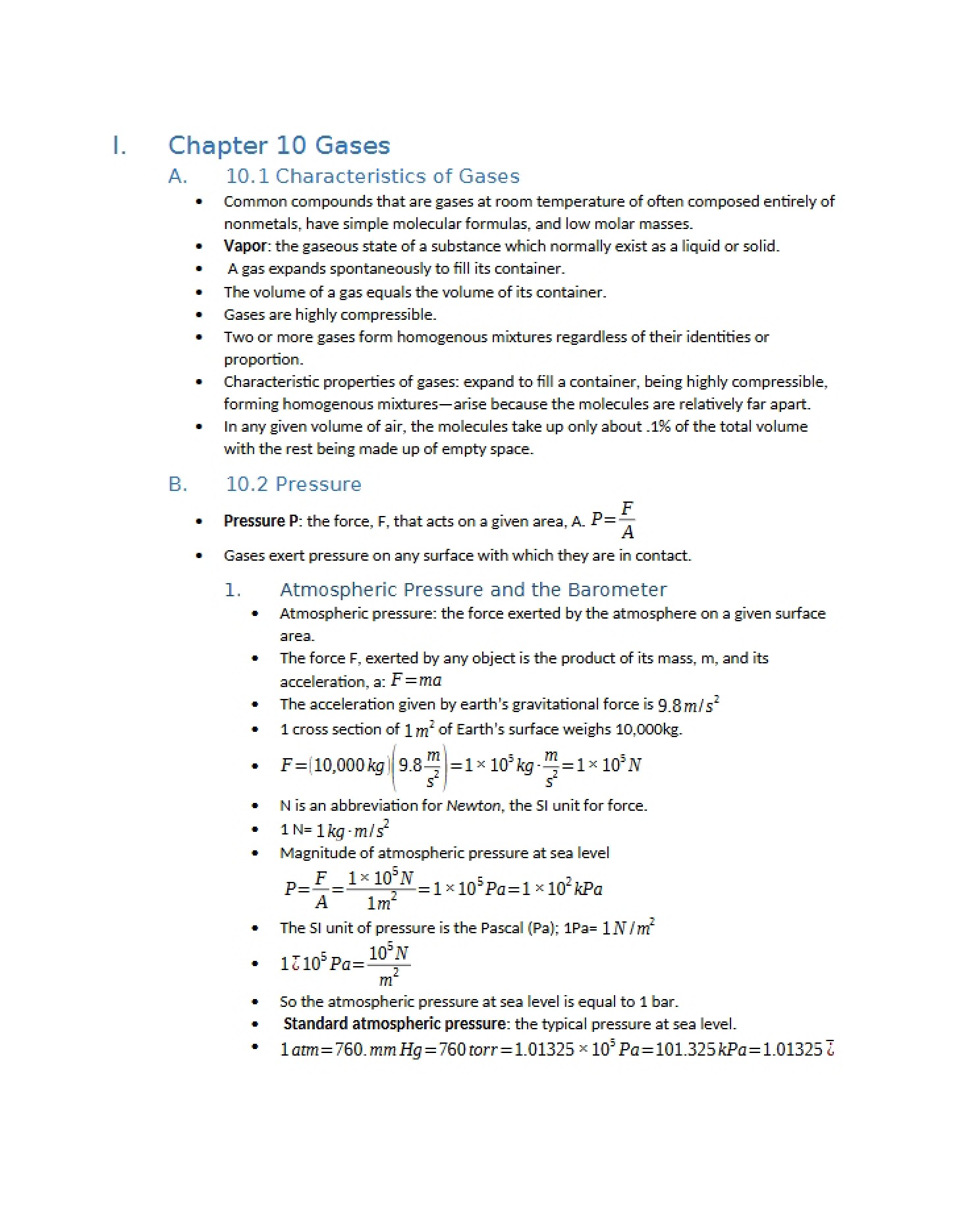 Gases (Ch 10)