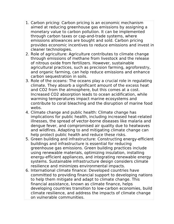 The Role of Carbon Pricing in Greenhouse Gas Reduction