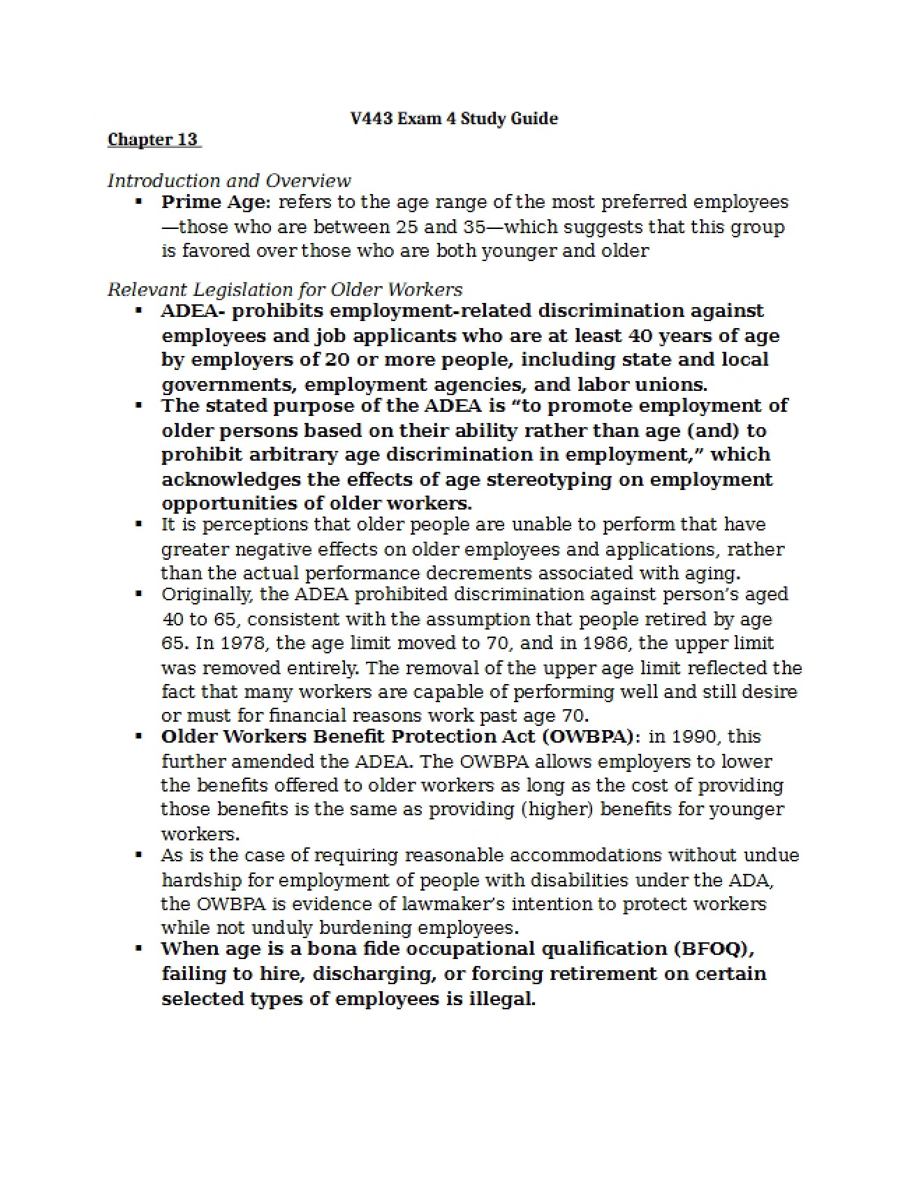 Fourth Examination Preparation Materials