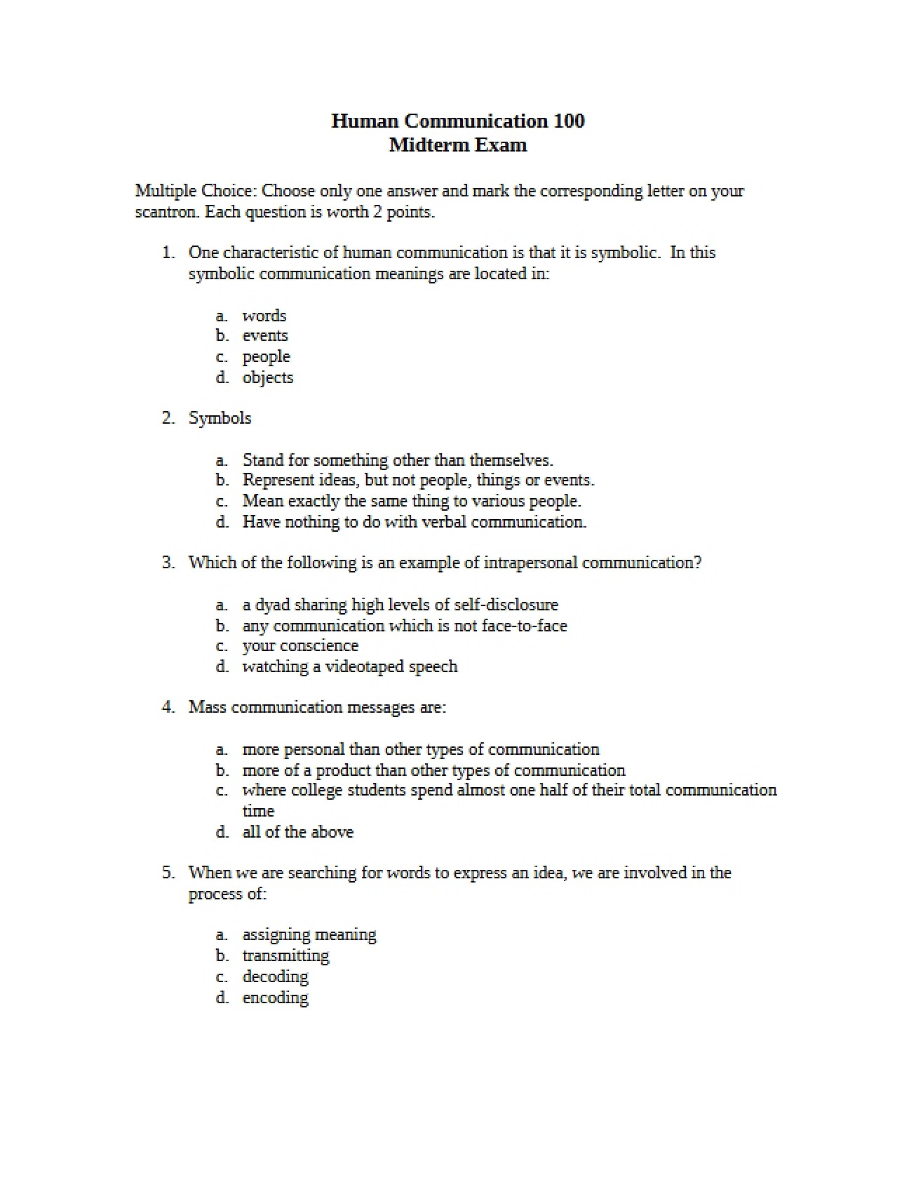 First Midterm Exam