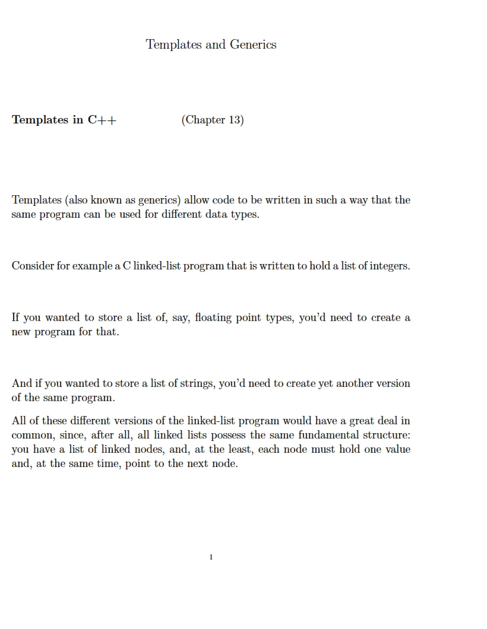 Generics and Templates