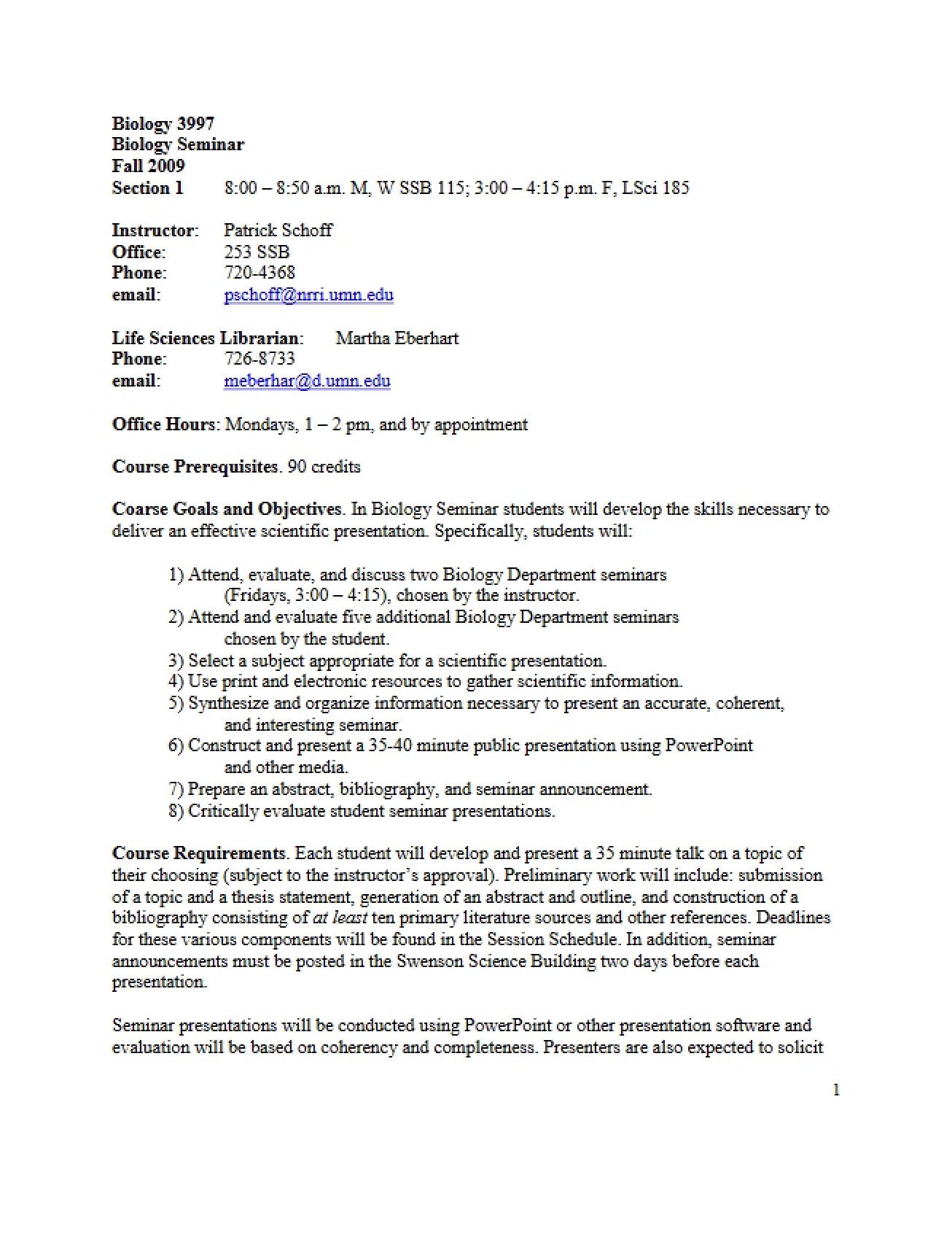 Syllabus BIOL 3997