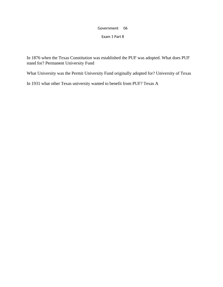 GOVT 2306 Exam 1 - Part 8