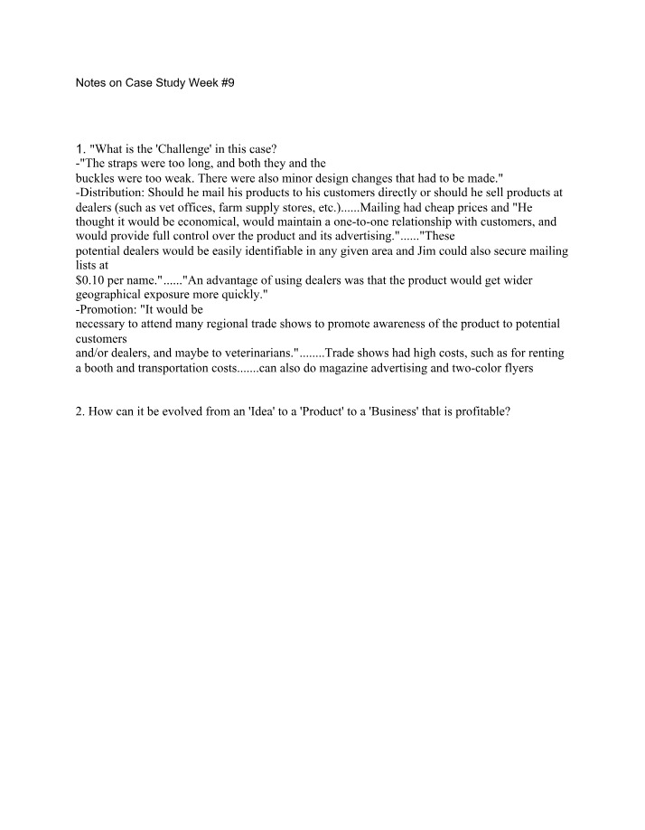 Week 9 Case Study Notes