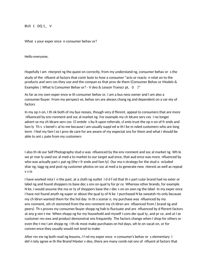 BUS217 Discussion Question 1.2 (Version 9)