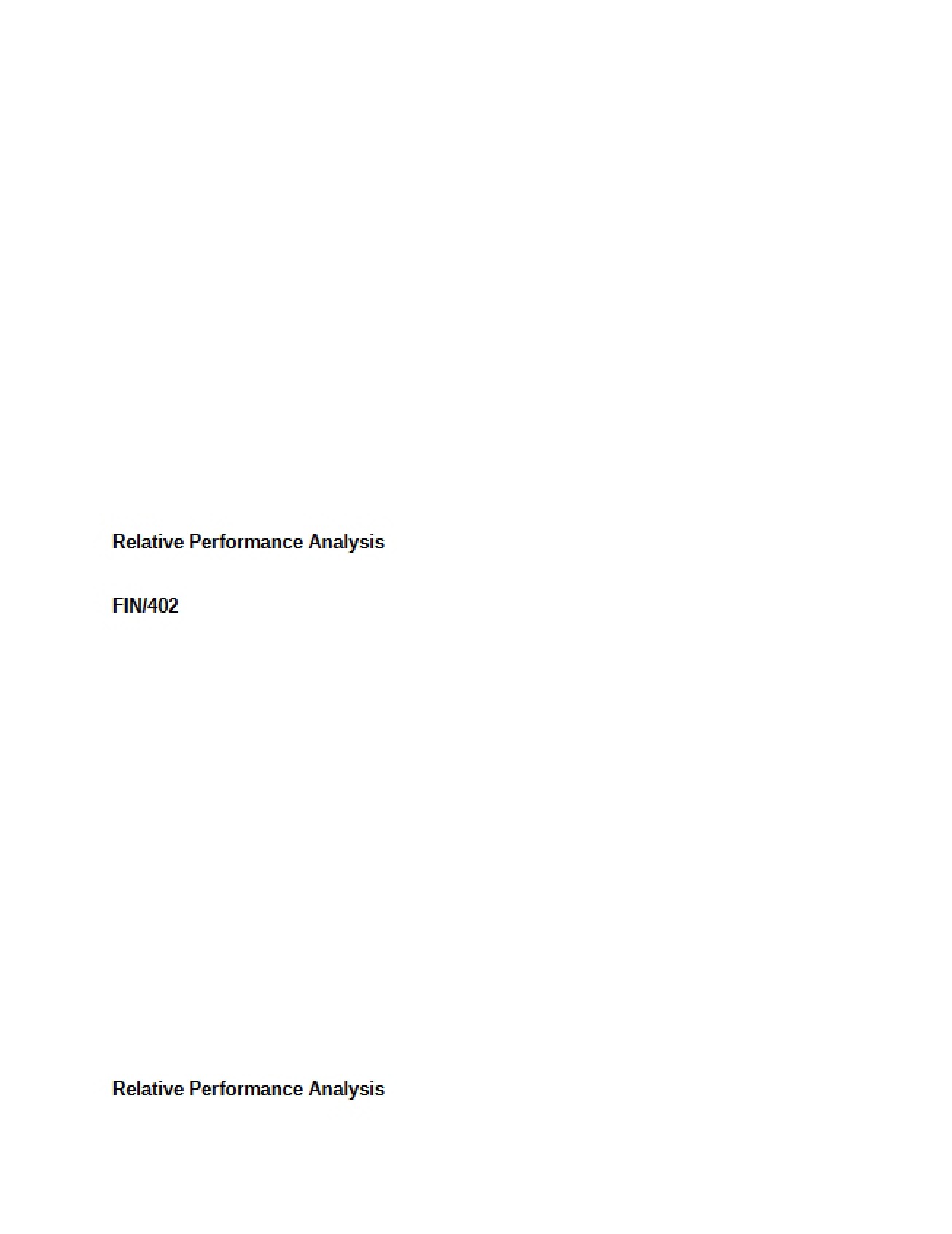 Analysis of Relative Performance