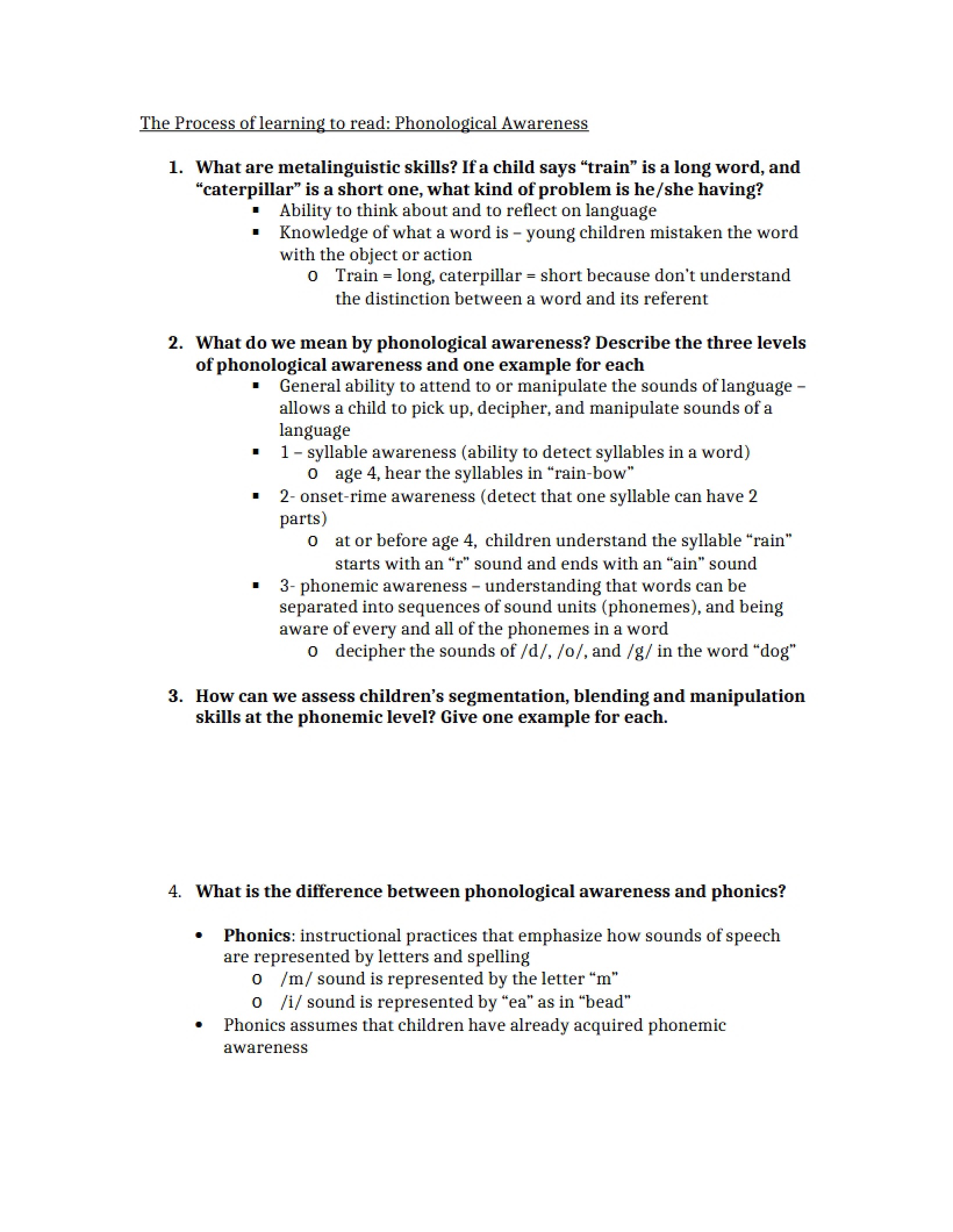 Phonological Awareness in the Reading Learning Process