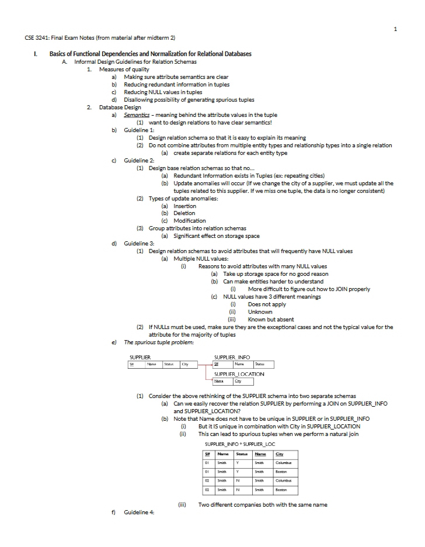 Notes for Final Exam