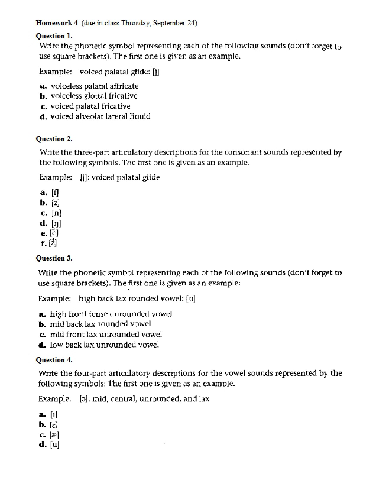 Fourth Homework