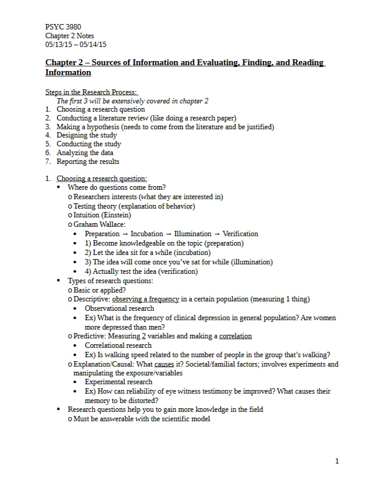 Notes for Chapter Two