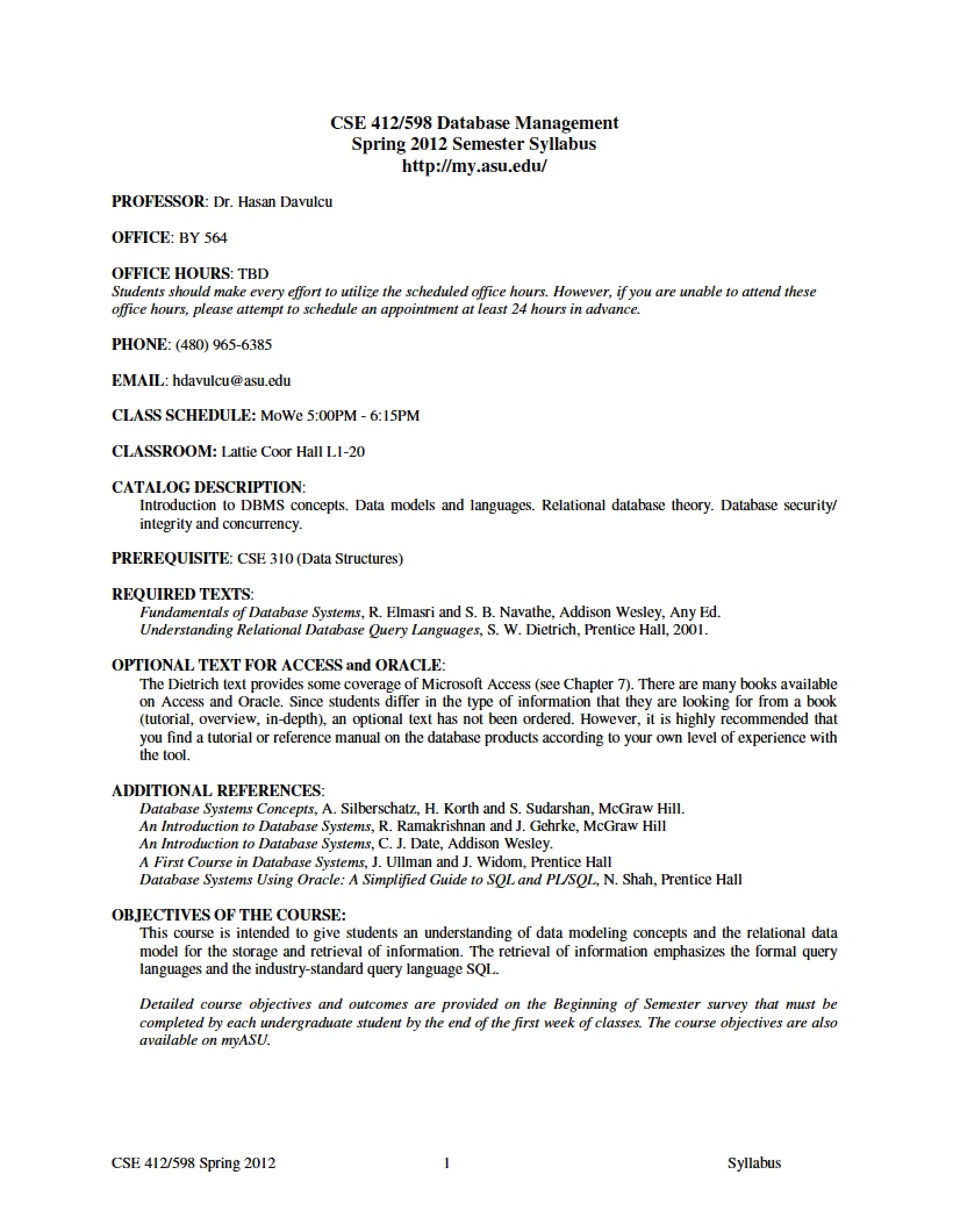 Distributed Software Development Syllabus
