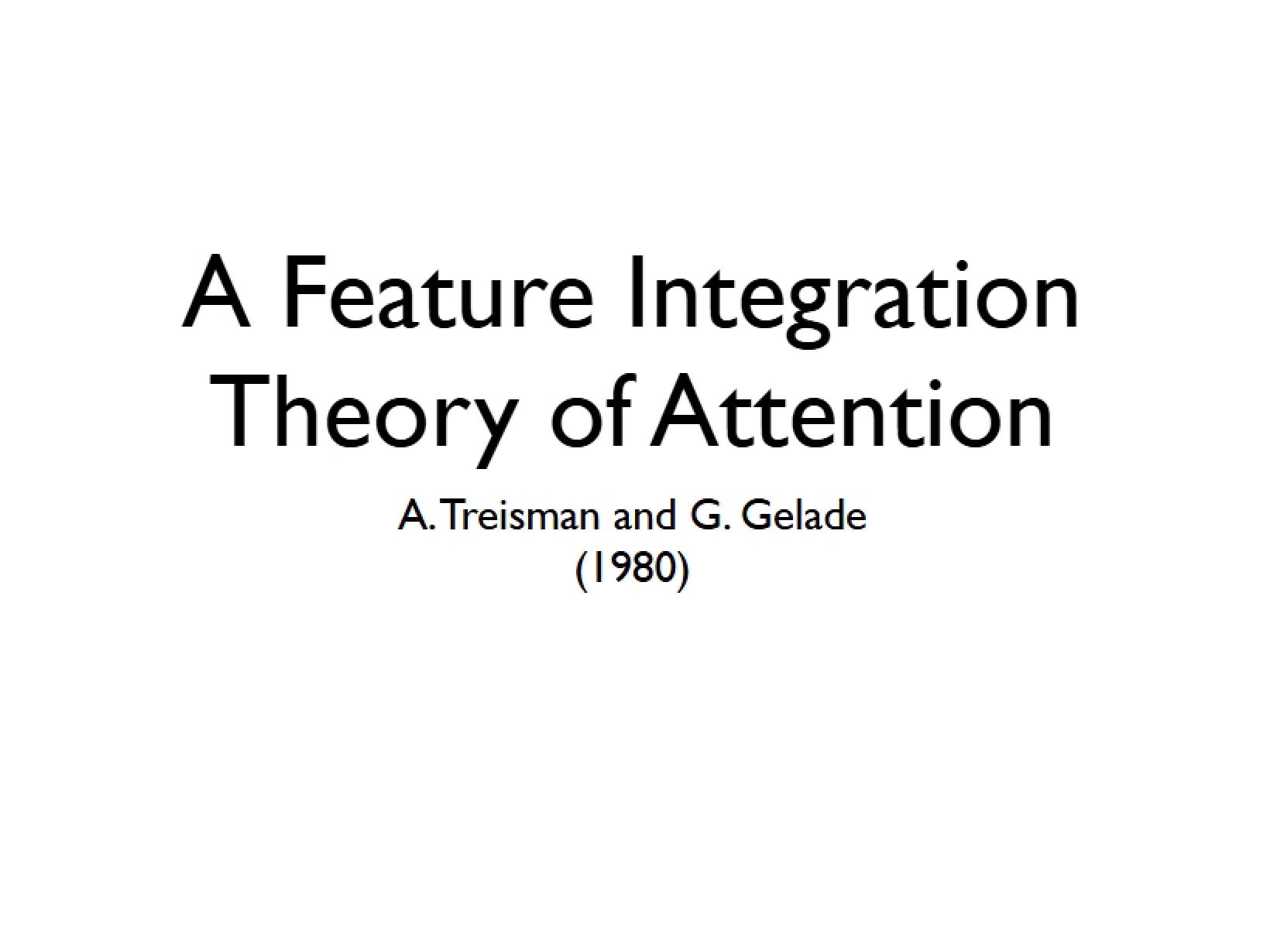 Integration of Features