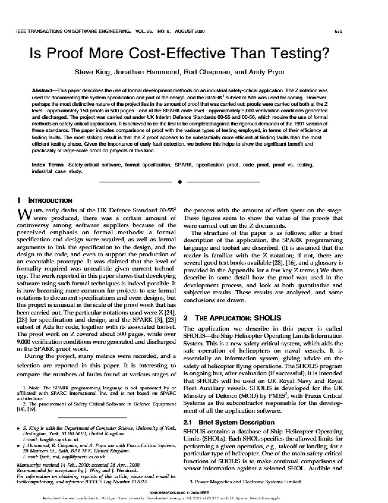 Formal Methods Research Paper
