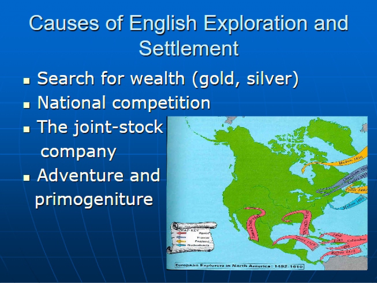 English Settlement and Exploration Causes
