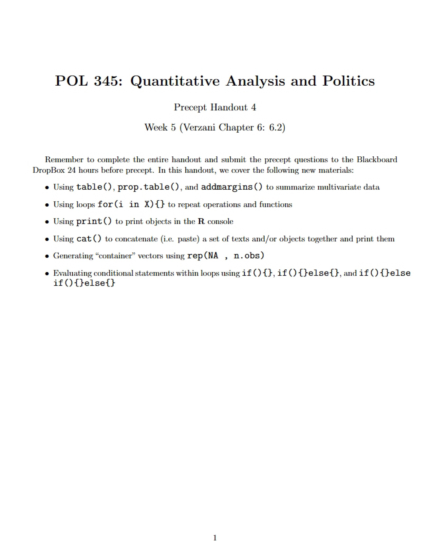Class Handout 4