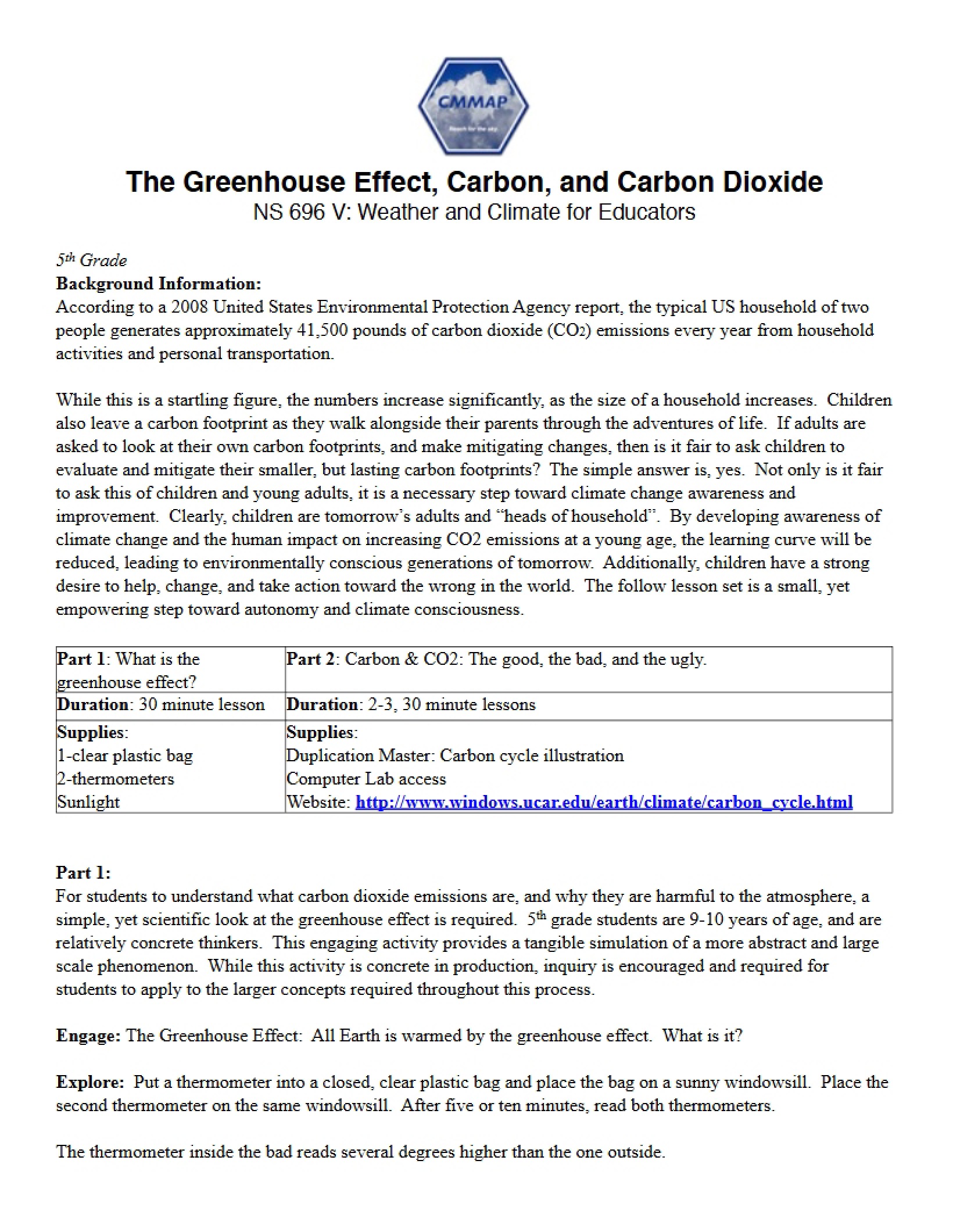 Carbon Dioxide, Carbon, and the Greenhouse Effect