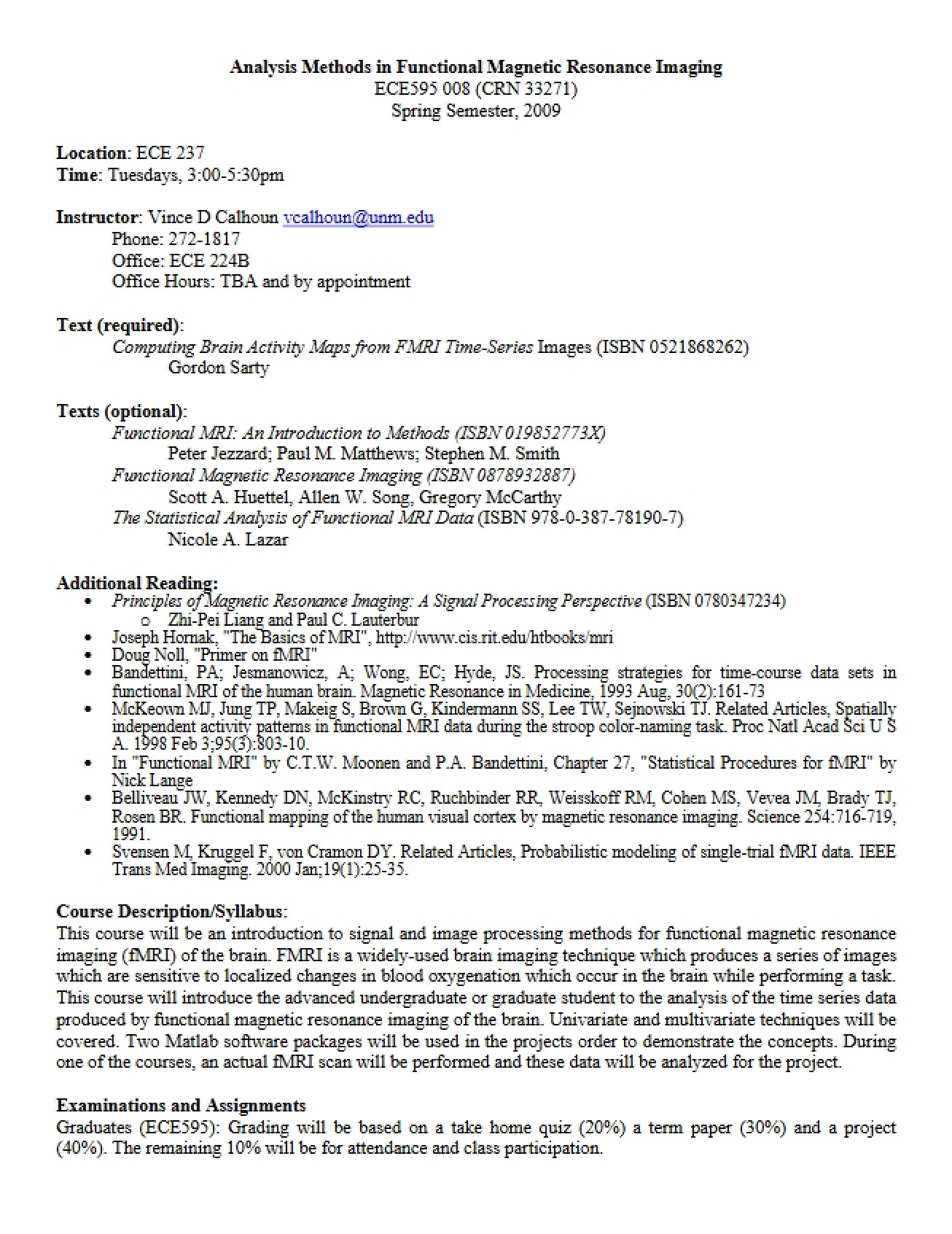 Syllabus for Web Architecture