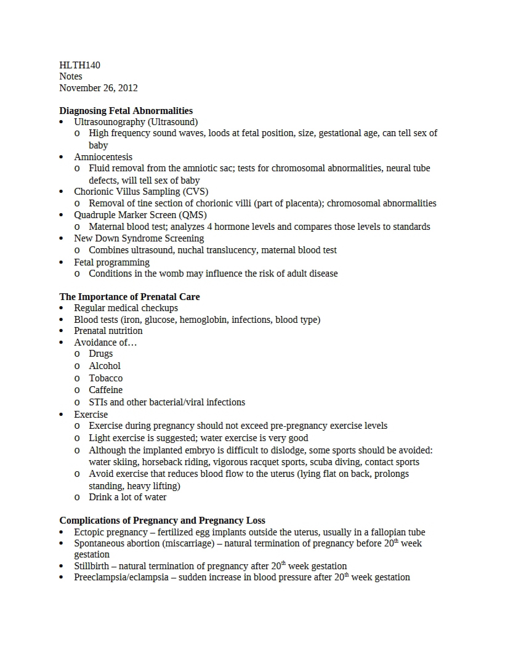 Fetal Abnormality Diagnosis