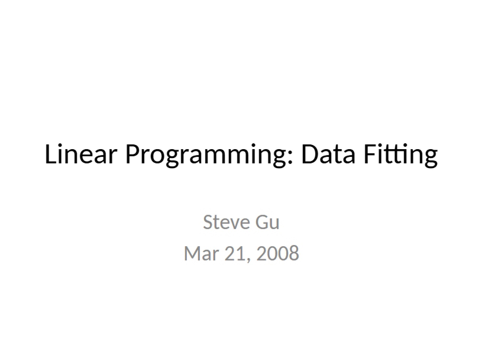 Programming in Linear Systems