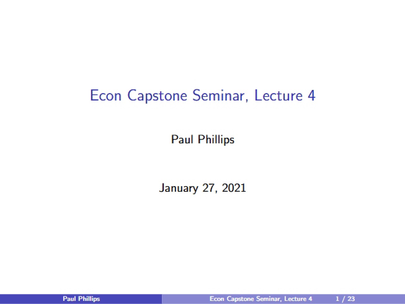 Lecture 4 Capstone Seminar