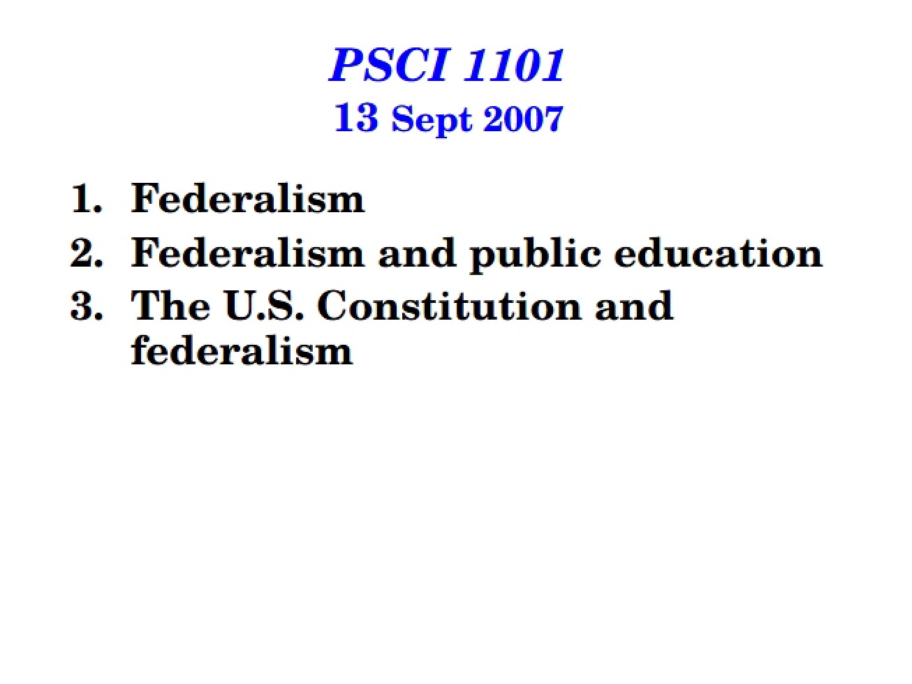 Concepts of Federalism