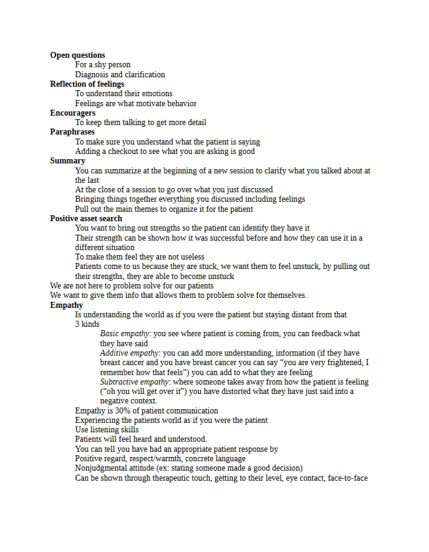 Additional Notes for NURS 210