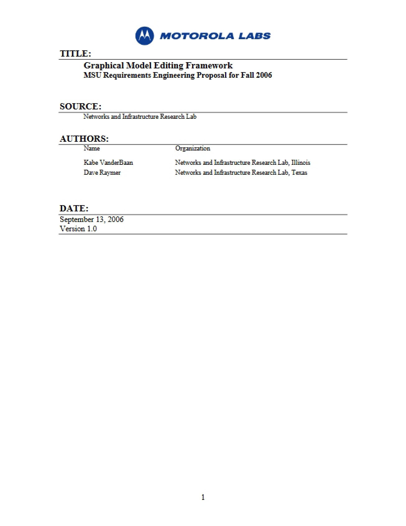 Motorola GMEF Proposal CSE 491