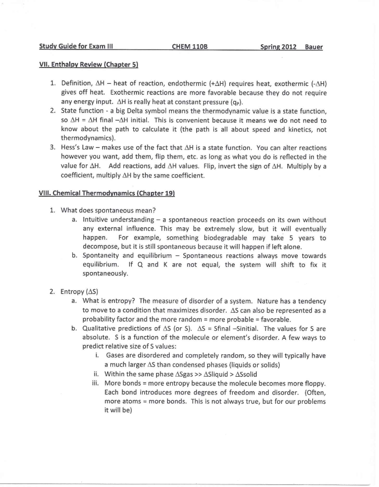 Guide for Exam 3 Preparation