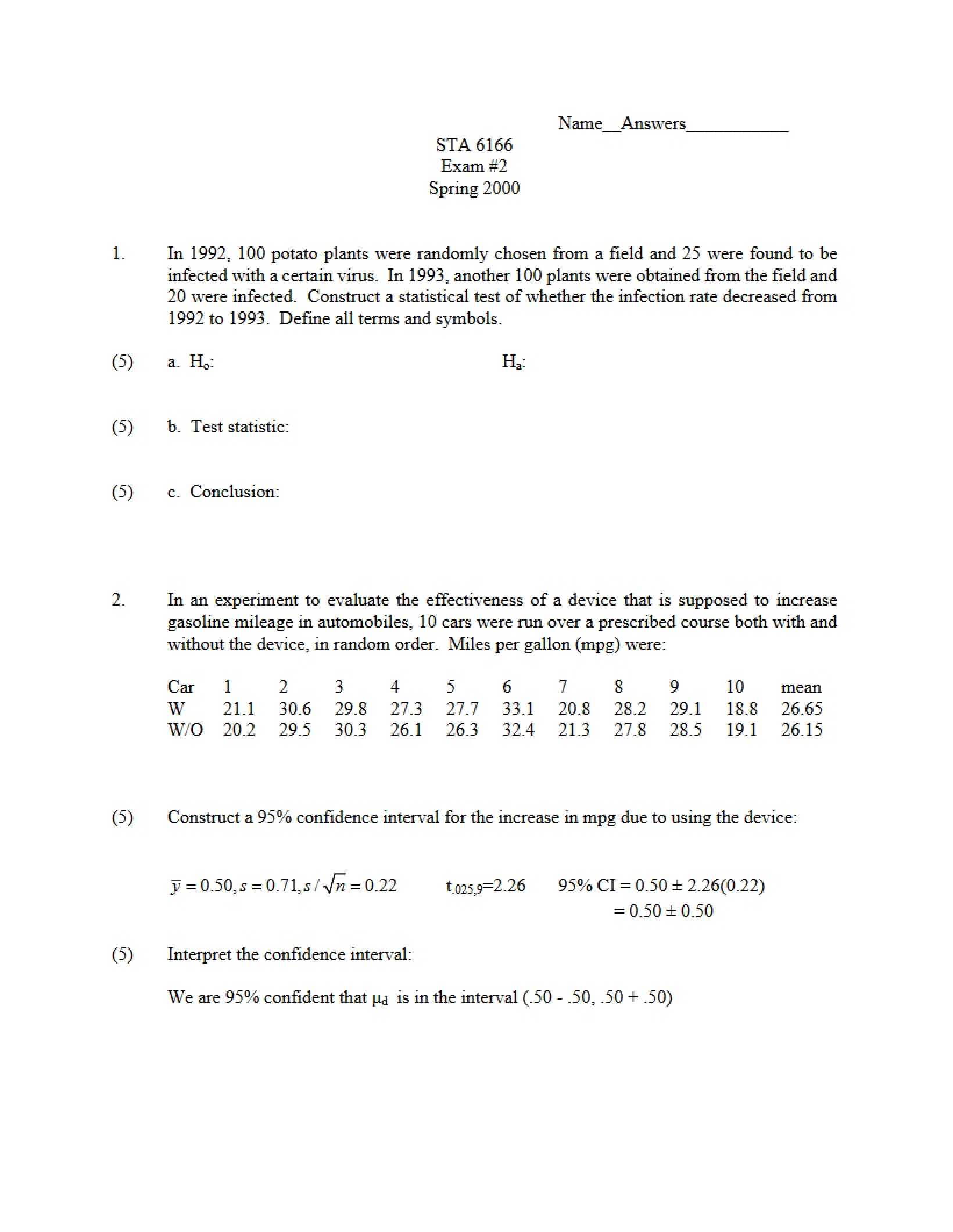Second Examination