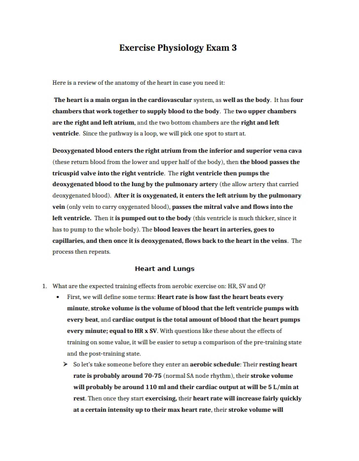 Exercise Phys Exam 3