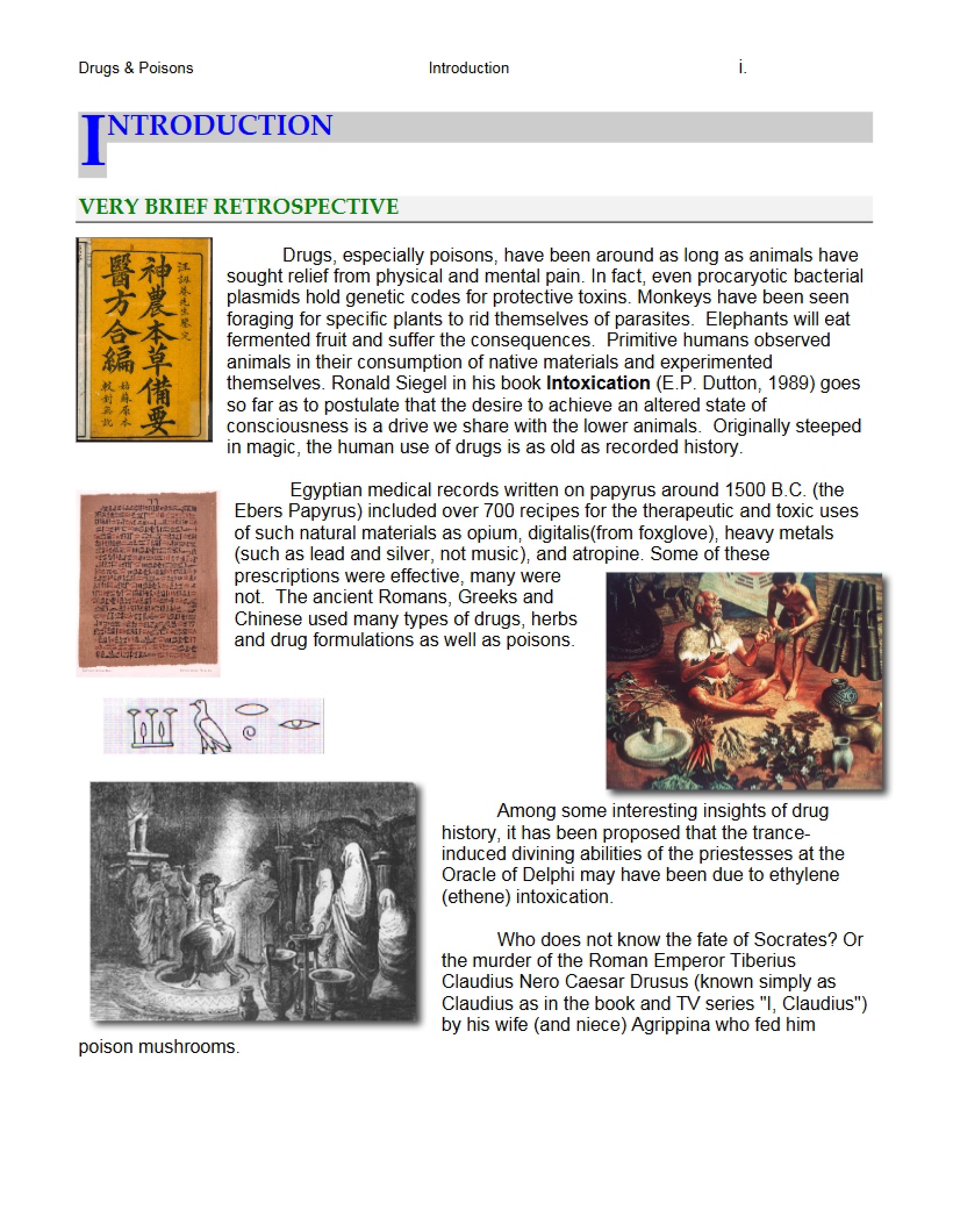 Introduction to Drugs and Poisons Chemistry